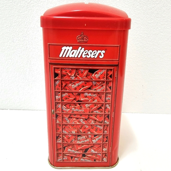 Vintage Maltesers Chocolates Red Metal Coin Bank - Picture 2 of 14